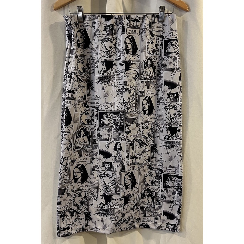 Hot Gal Comic Skirt Retro Black/White Size XL‎